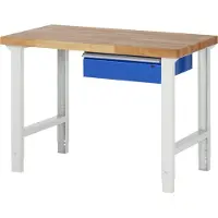 RAU Werkbank höhenverstellbar 7001A1, B1250xT700xH790-1140mm, 1x Schublade-TA