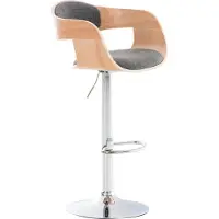 TPFLiving Barhocker Kingsley Holz/Stoff Natura/Hellgrau