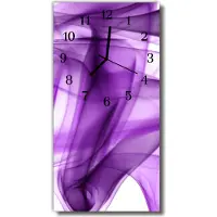 Tulup Glasuhr Wanduhr Küchenuhr Echt-Glas 30x60 Muster Viola