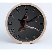 Tulup Holzuhr 25fi cm wanduhr - schwarze Spitzen - tanzen