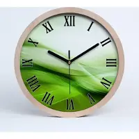 Tulup Holzuhr 30fi cm wanduhr - schwarze Spitzen - zieloneale Hintergrund