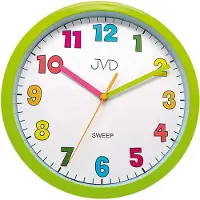 JVD HA46.4 Wanduhr für Kinder Kinderwanduhr Quarz analog grün leise ohne Ticken