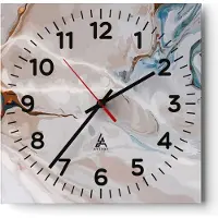 ARTTOR Wanduhr - Quadrat - Glasuhr - Abstraktion modern - 40x40cm - Schleichendes Uhrwerk - Lautlos - zum Aufhängen bereit - Dekoration Modern - Wanddekoration aus Glas - C4AC40x40-4050