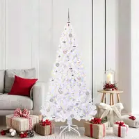 vidaXL "Schlussverkauf" Künstlicher Weihnachtsbaum(1 pc) - Kunstbaum/Tannenbaum - Weiß 180 cm PVC und Stahl C8102