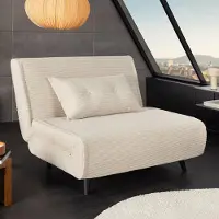 Riess Schlafsessel SMART MULTIFUNCTION 100cm beige Cord Bettfunktion inkl. Kissen retro
