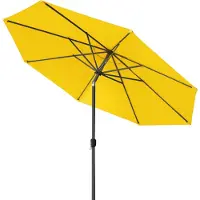 Paramondo Sonnenschirm 3,5m rund gelb Garten Balkon knickbar mit Kurbel UV-Schutz Gestell anthrazit interpara