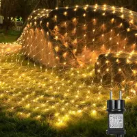 ROSNEK 6x4m 660 LED Lichternetz 8 Lichtmodi Warmweiß 31V Lichterkette Wasserdicht mit Timer und Memory Funktion für Innen Hochzeit Weihnachten Deko