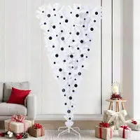 vidaXL "Schlussverkauf" Künstlicher Weihnachtsbaum(1 pc) - Kunstbaum/Tannenbaum - Weiß 240 cm PVC und Stahl C8088