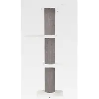 Markenlos Kratzbaum Acadia 160 cm in weiß/grau – mehrstöckiger Katzenbaum mit gemütlichen Liegeflächen und Wandbefestigung, komfortabel & stabil – 44073