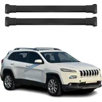 Omtec Dachträger Grundtäger für Jeep Cherokee KL 2014-2018 Pre-FL 75kg Alu Schwarz 2x