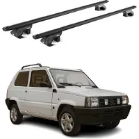 Aurilis Dachträger Gepäckträger für Fiat Panda I 1999-2003 3 Türig Alu Schwarz 2 tlg ABE