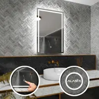 Alasta Badspiegel mit LED Beleuchtung und Touch-Schalter - Sydney - 50 cm, 60 cm
