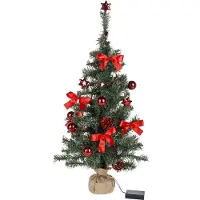 Gravidus 20 LED Weihnachtsbaum Tannenbaum Christbaum Baum geschmückt rot 75 cm