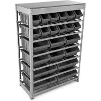 HBM -Schrank, Lager, Regal mit 22 Sichtlagerkästen