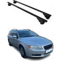Omtec Dachträger Grundtäger für Volvo V70 2007-2016 75kg Metall Schwarz 2 tlg