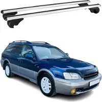 Omac Dachträger Grundtäger für Subaru Legacy mk3 Kombi 1999-2003 75kg Alu Silber 2x