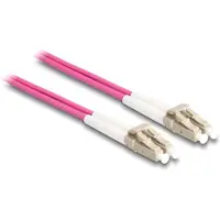 DeLOCK LWL Kabel mit Metallarmierung LC Duplex zu LC Duplex Multimode OM4 1 m, 1 m, OM4, LC, LC