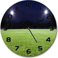 Tulup Wanduhr aus Glas 30fi Glasbild Glasuhr Gehärtetes Glas - schwarze-zeiger - Football turf