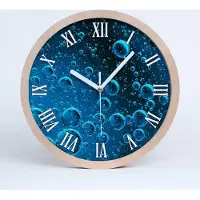 Tulup Holzuhr 30fi cm wanduhr - weiße Spitzen - Blasen unter Wasser