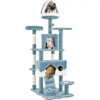 OEM Grosser Katzenkletterbaum mit Oceaanthema und 184 cm Höhe - Stabiler Kletterbaum für mehrere Katzen