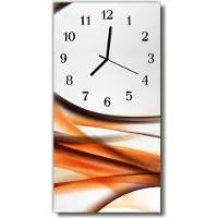 Tulup Glasuhr Wanduhr Küchenuhr Echt-Glas 30x60 Abstrakt Orange