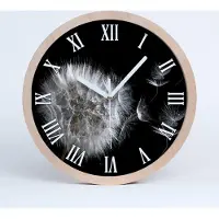 Tulup Holzuhr 20fi cm wanduhr - weiße Spitzen - Löwenzahn