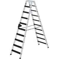 Munk Günzburger Steigtechnik Stufen-Stehleiter beidseitig begehbar mit clip-step relax 2x10 Stufen