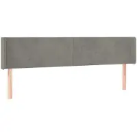 Syfax Kopfteil mit Ohren Hellgrau 163x16x78/88 cm Samt