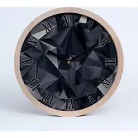 Tulup Holzuhr 30fi cm wanduhr - schwarze Spitzen - abstrakter Hintergrund