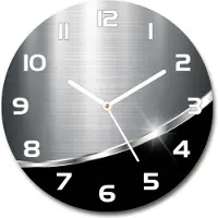Tulup Wanduhr aus Glas 30fi Glasbild Glasuhr Gehärtetes Glas - weisse-zeiger - Metal abstraction