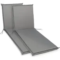 Sunnypillow 2 Stück Liegenauflagen 190 x 60 Auflage Polster für Gartenmöbel extra dick 9cm waschbar wasserdicht Polsterauflagen für Gartenliege Sonnenliege Liegestuhl Kissen Grau