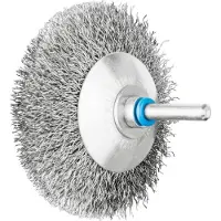 PFERD TOOLS Kegelbürste ungezopft KBU Ø80x10mm Schaft-Ø6 mm Edelstahl-Draht-Ø0,30