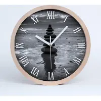 Tulup Holzuhr 20fi cm wanduhr - weiße Spitzen - Balance Steine
