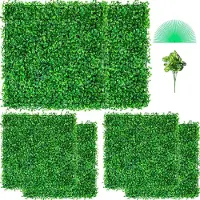 Zerbaco Künstliche Pflanzenwand 6 Stk. 20 x 20 Zoll, Sichtschutz Hecke Künstlich Grün, Künstliche Buchsbaumplatte PE, Sichtschutz Kunstpflanzen 50 x 50 cm, Sichtschutzhecke Wanddekoration Pflanzenwand
