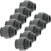 Haf 10x PVC Fittings Verschraubung O-Ring mit 50mm x 1 1/2" | Klebemuffe x Außengewinde | Adapter aus grauem PVC | PN16 für PVC Rohr & Poolverrohrung