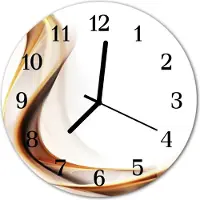 Tulup Glasuhr Wanduhr Küchenuhr Echt-Glas 30fi cm Abstrakt braun