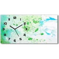 Tulup Wanduhr aus Glas – 60x30 cm - Glasbild - Glasuhr - Gehärtetes Glas - schwarze-zeiger - Abstrakter Hintergrund