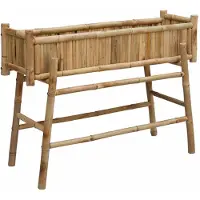 Syfax Gartenpflanzer mit Halter Natur 100 x 38 x 74 cm Bambus