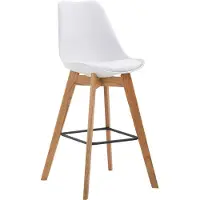 DELUKE 2er Set Barhocker GIKAR - Kunststoff Weiß 48x56x112 cm | Barstuhl Mit Lehne Tresenhocker Tresenstuhl Kneipenhocker Kneipenstuhl