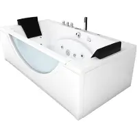 AcquaVapore Whirlpool Pool Badewanne Eckwanne Wanne W81R-TH-A 90x180cm mit Radio und Farblicht