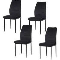 HTI 4er Set Stühle Madison aus Samt, 96x43,5x57 cm, Sitzhöhe 49 cm
