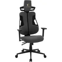ML-Design Gaming Stuhl Blau aus Stoff, Ergonomischer Bürostuhl mit 3D Armlehne, Kopfstütze Lordosenstütze, individuell einstellbar