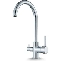 ARI 3-Wege Küchenarmatur Linko mit Wasserfilter-Anschluss, Feststehender Auslauf, 360° schwenkbar, Einzelauslauf, Keramikkartusche Chrom
