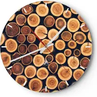 ARTTOR Wanduhr - Rund - Glasuhr - Knoten Baum Stamm - 30x30cm - Schleichendes Uhrwerk - Lautlos - zum Aufhängen bereit - Dekoration Modern - Wanddekoration aus Glas - C3AR30x30-3974