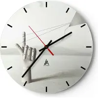 ARTTOR Wanduhr - Rund - Glasuhr - Modern Hand Drachen - 30x30cm - Schleichendes Uhrwerk - Lautlos - zum Aufhängen bereit - Dekoration Modern - Wanddekoration aus Glas - C3AR30x30-4697