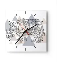 ARTTOR Wanduhr - Quadrat - Glasuhr - Tier Abstraktion - 40x40cm - Schleichendes Uhrwerk - Lautlos - zum Aufhängen bereit - Dekoration Modern - Wanddekoration aus Glas - C3AC40x40-4060
