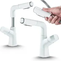 ARI Waschbeck armatur, Wasserhahn Bad Filo, Weiß, Hochdruck, mit Regulierung von Wasserfluss und Wassertemperatur