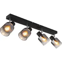 Nowa Strahler Metall schwarz matt, Glas rauchfarben, klar verlaufend, LxBxH: 560x80x135mm, exkl. 4x E14 40W 230V