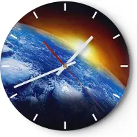 ARTTOR Wanduhr - Rund - Glasuhr - Galaxie Erde Raum - 30x30cm - Schleichendes Uhrwerk - Lautlos - zum Aufhängen bereit - Dekoration Modern - Wanddekoration aus Glas - C3AR30x30-2335