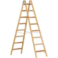 Euroline Holz Sprossenstehleiter 2x8 Sprossen